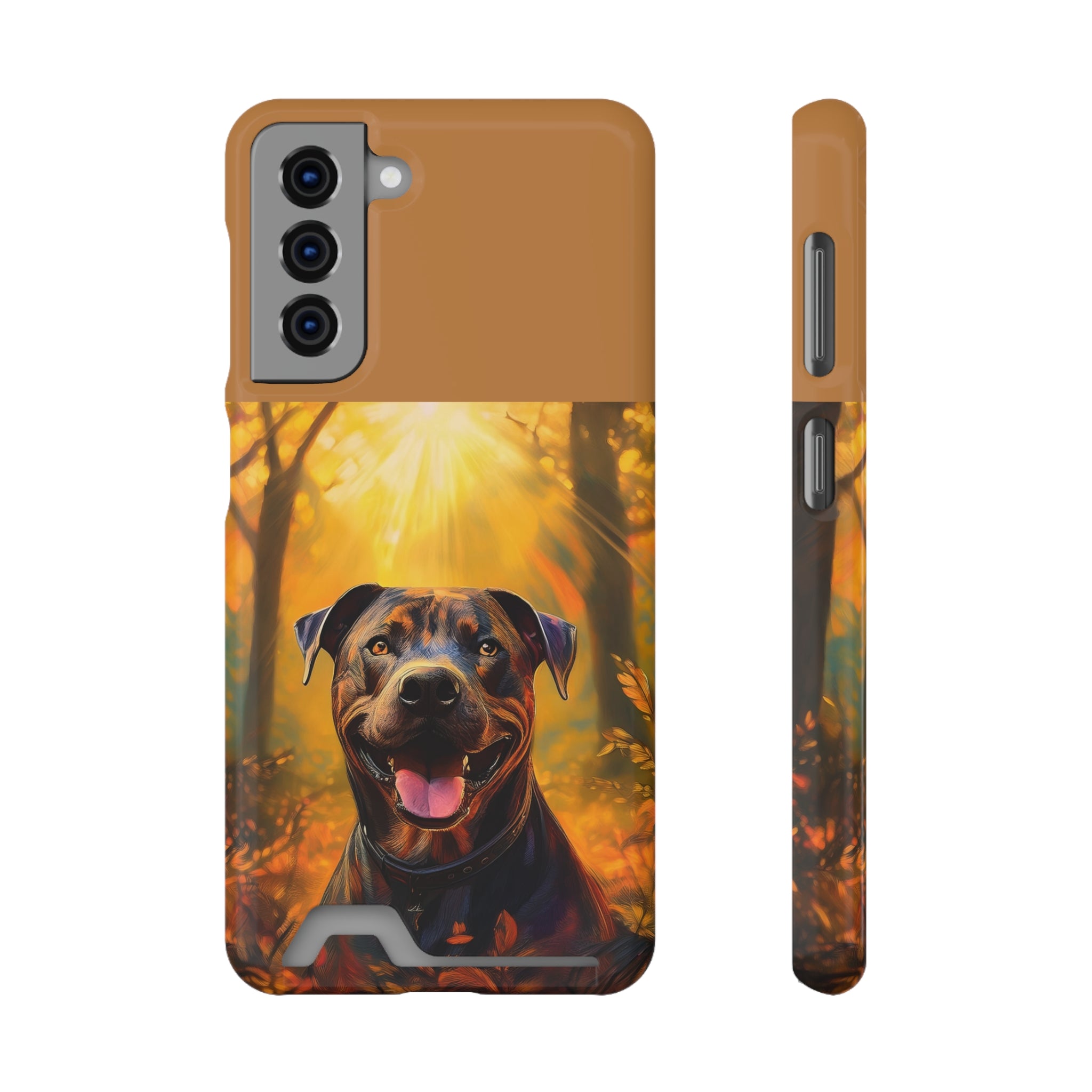 Pitbull Autumn Phone Case with Card Holder
