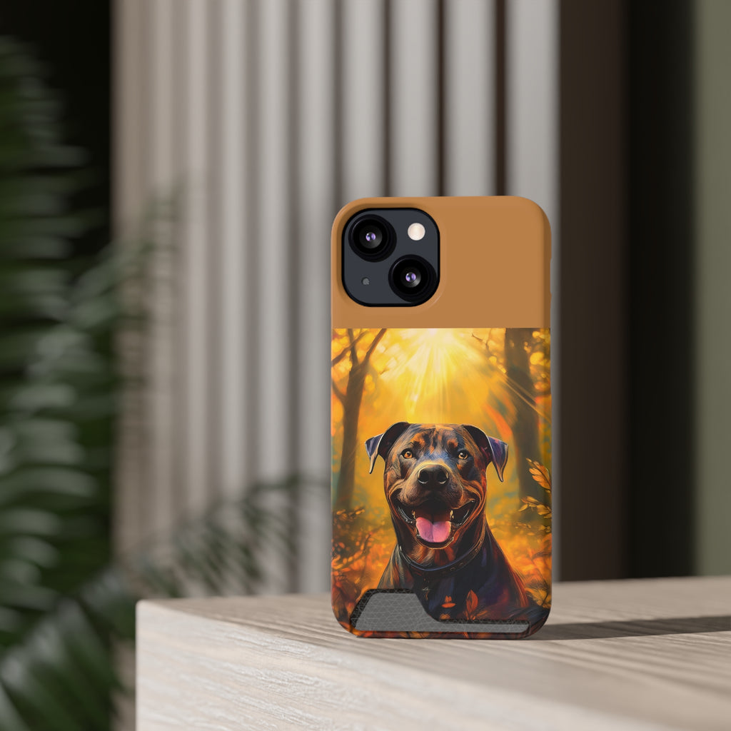Pitbull Autumn Phone Case with Card Holder