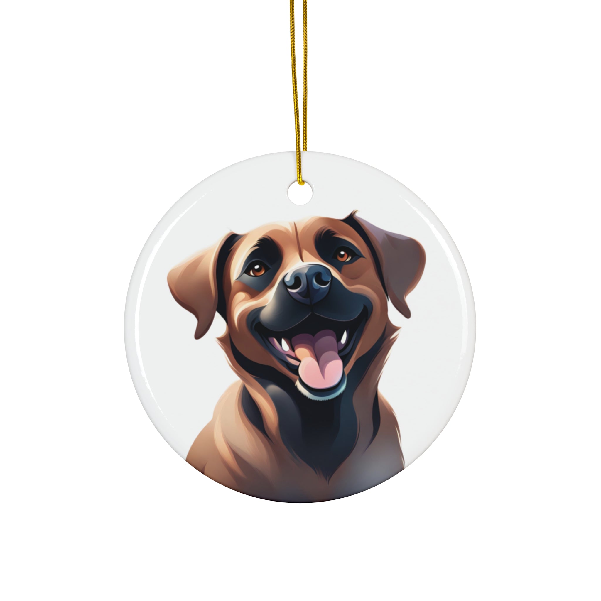 Black Mouth Cur Ceramic Ornament