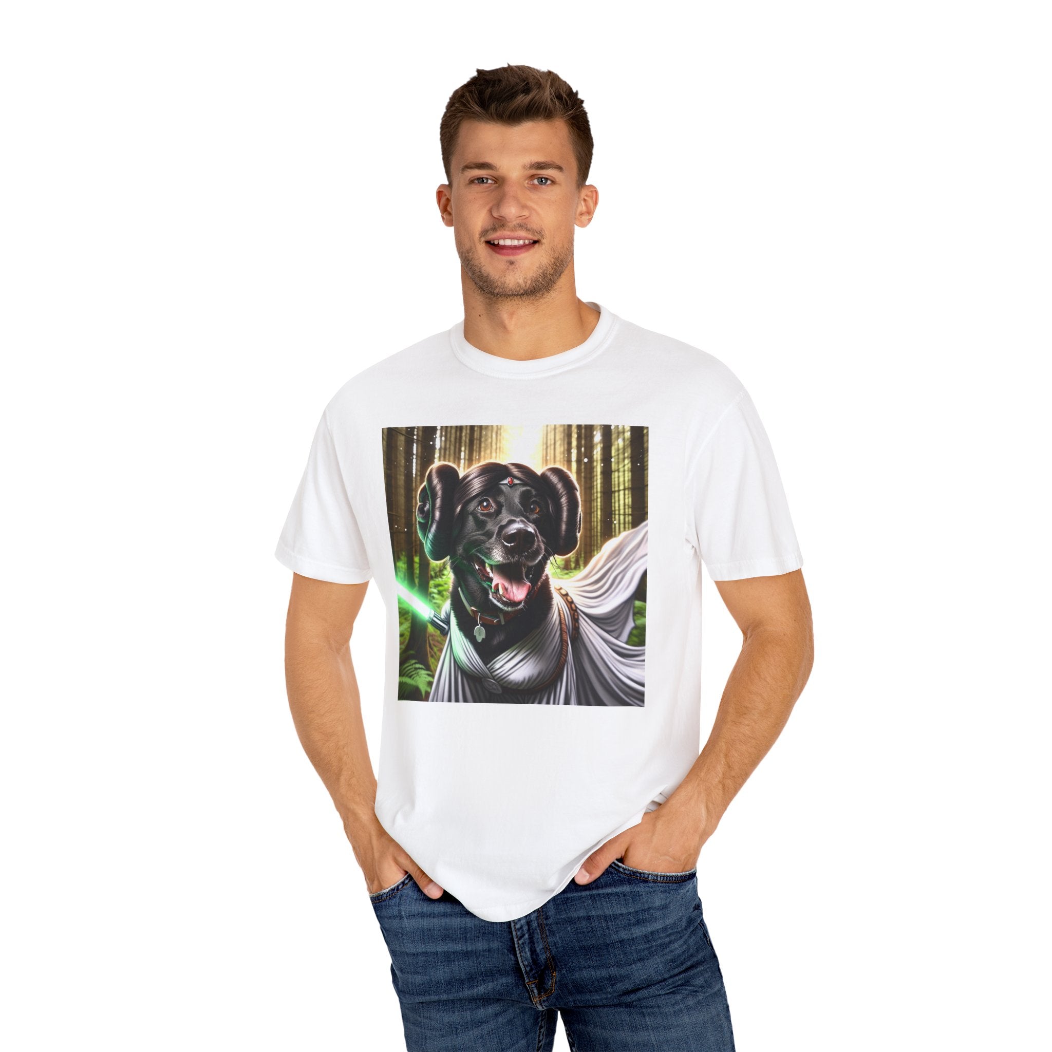 Black Lab Galaxy Princess Unisex Garment-Dyed T-shirt