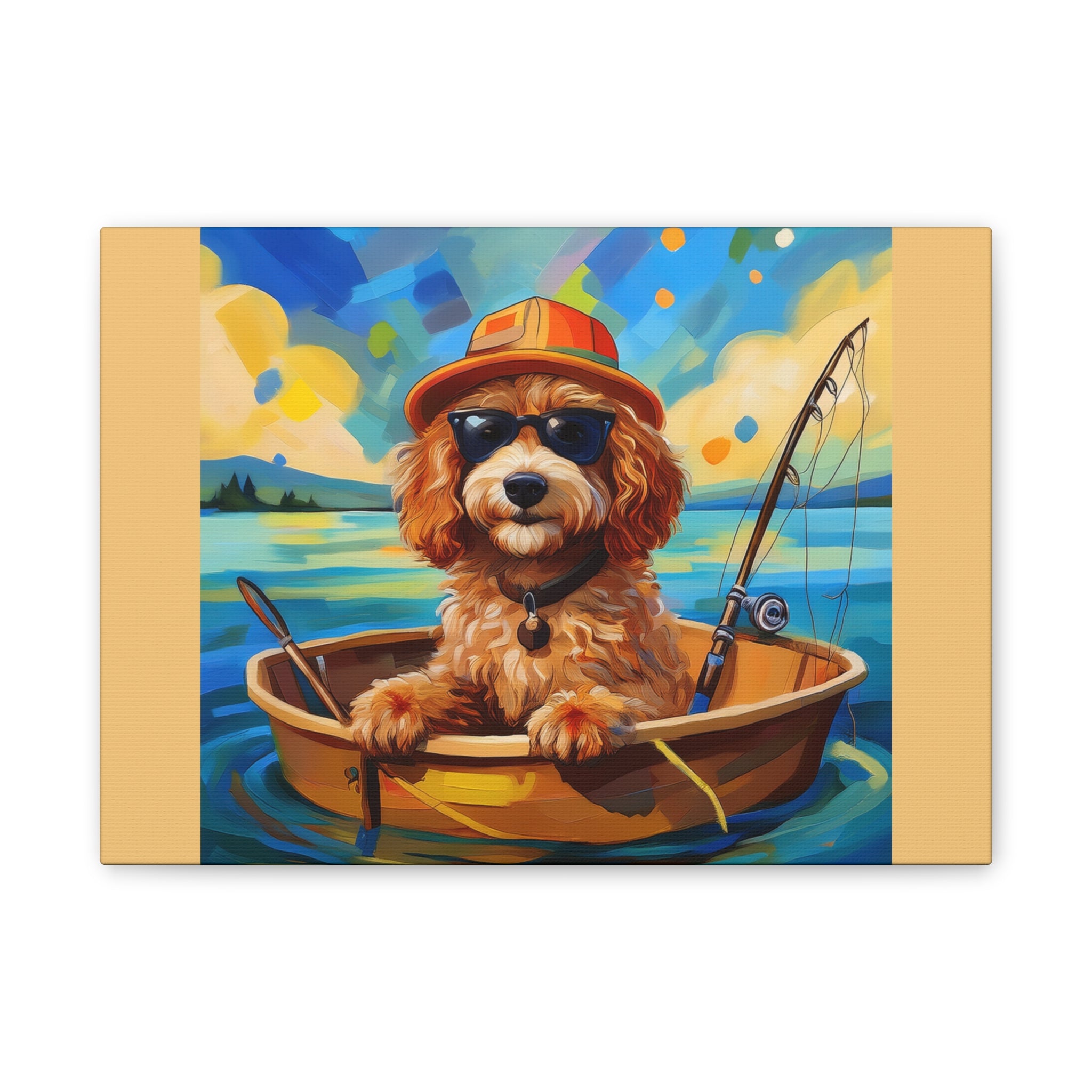 Doodle Fishing Canvas Painting