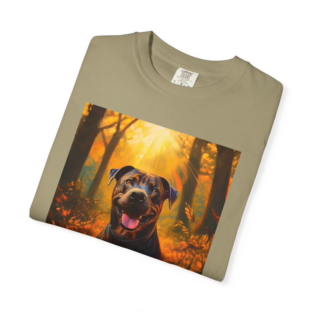 Pit Bull Brindle Autumn Unisex Garment-Dyed T-shirt