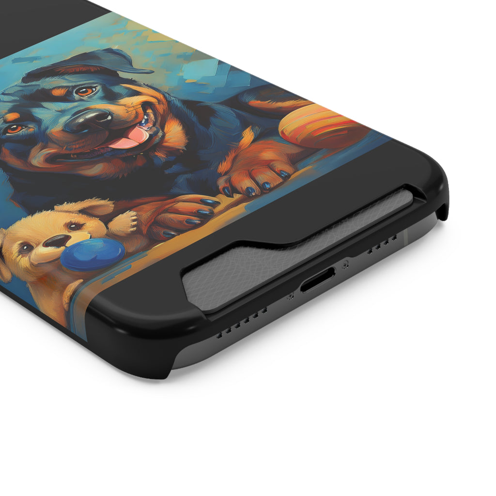 Rottweiler Phone Case with Card Holder