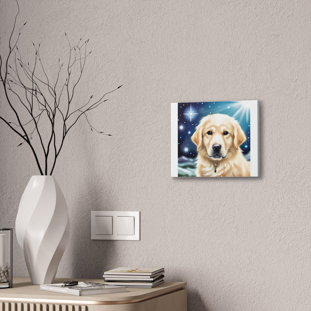 Golden Retriever Stary Night Canvas Stretched, 0.75"