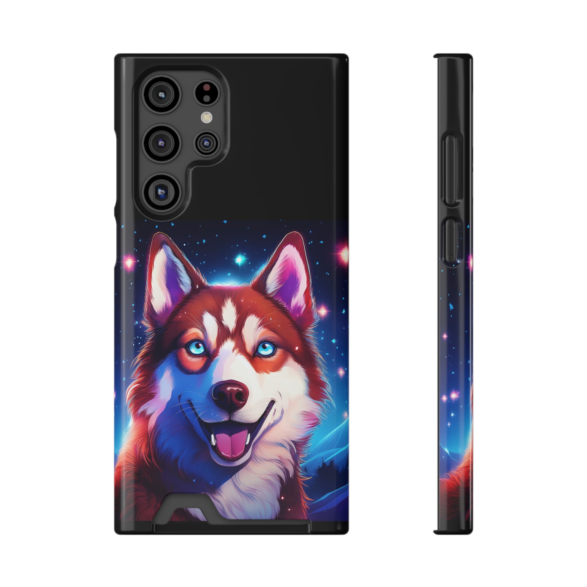 Eskimo Husky Stary Night Phone Case with Card Holder