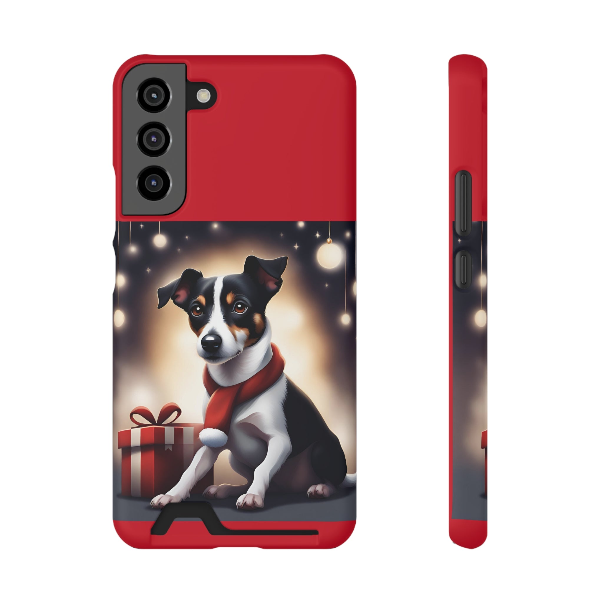Jack Russel Holiday Phone Case with Card Holder