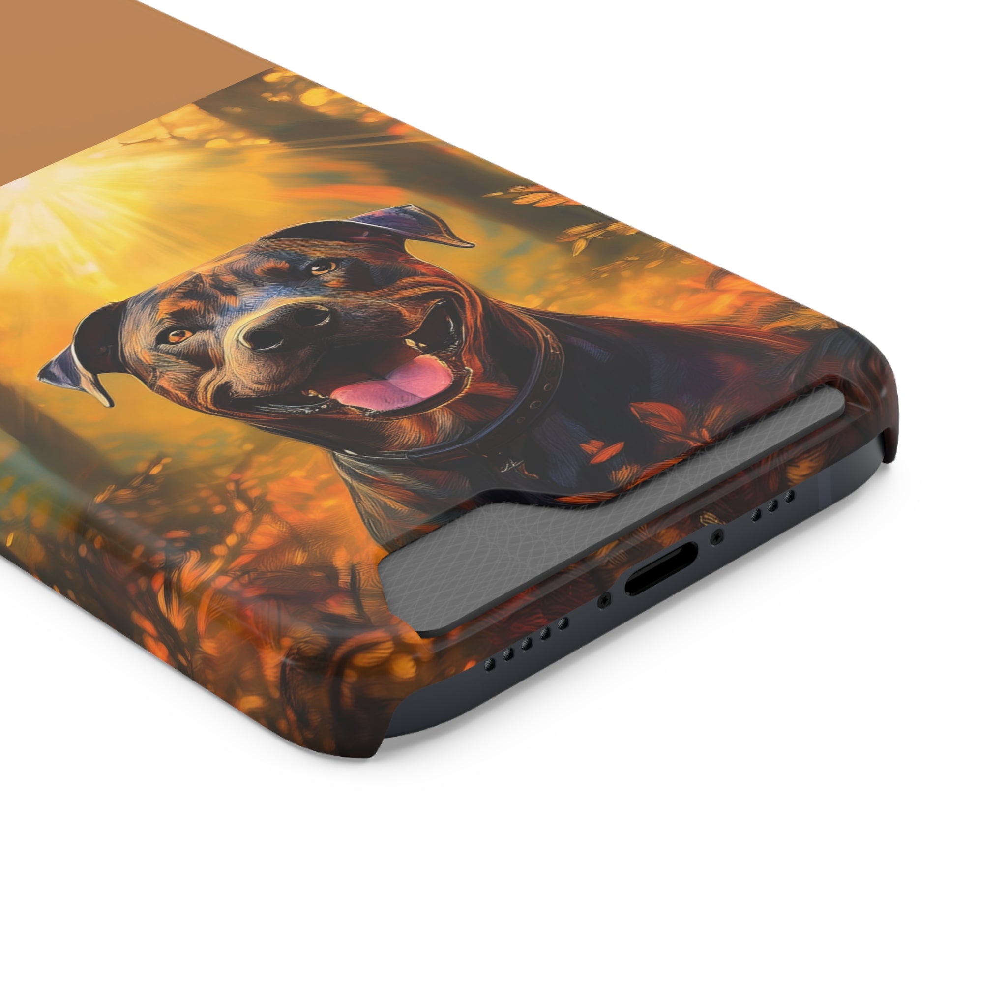 Pitbull Autumn Phone Case with Card Holder