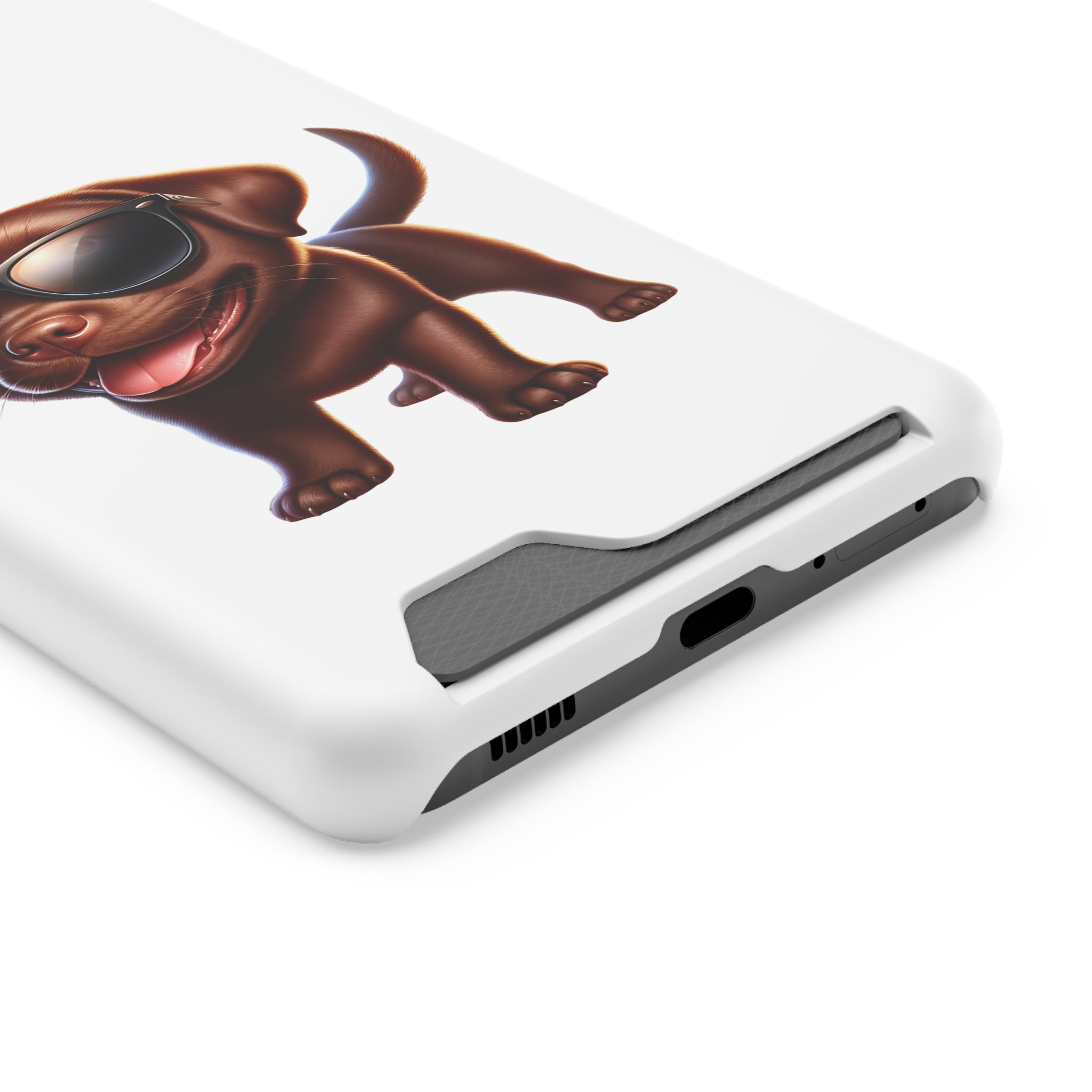 Chocolate Lab with Sunglasses Phone Case with Card Holder