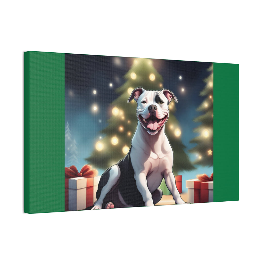 Pit Bull Holiday Canvas Stretched, 0.75"