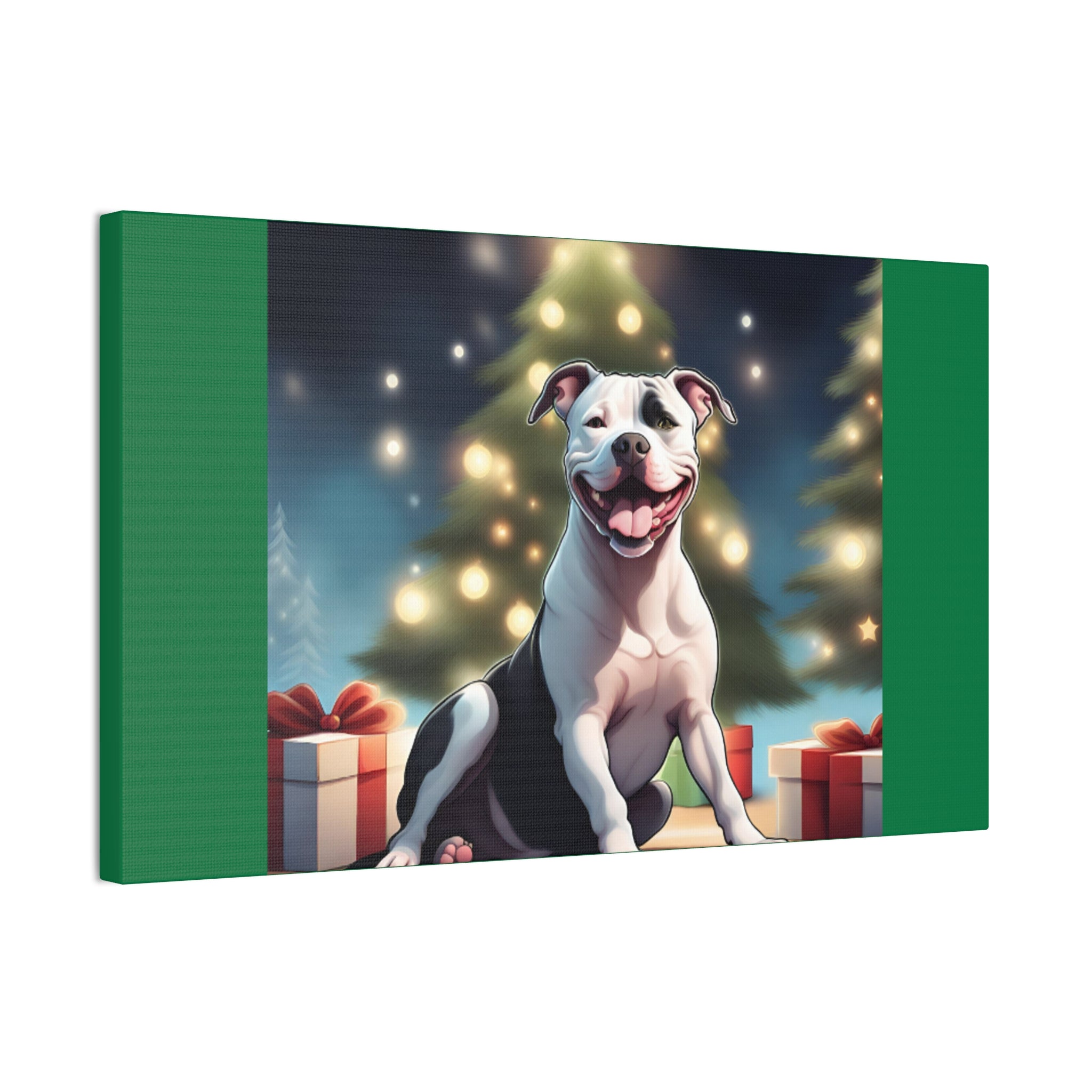 Pit Bull Holiday Canvas Stretched, 0.75"