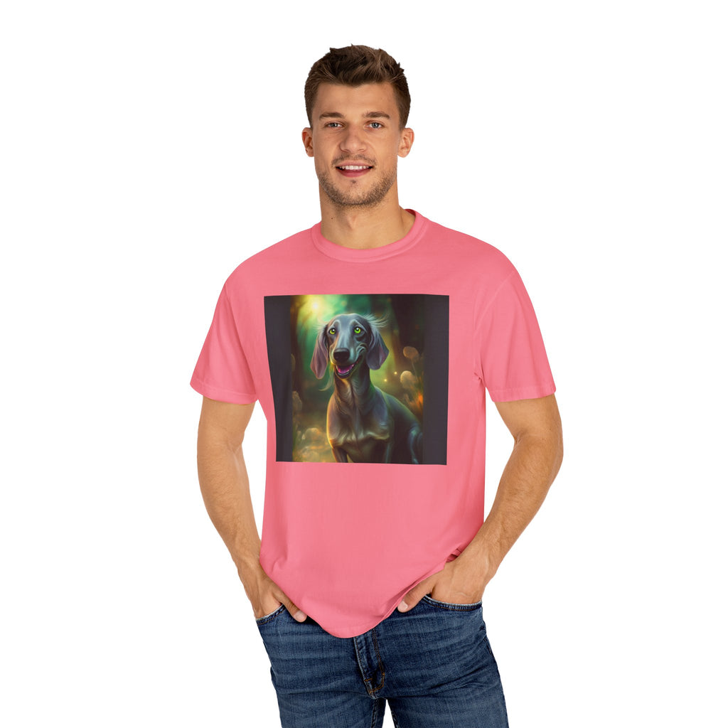 Silver Grey Dachshund Unisex Garment-Dyed T-shirt