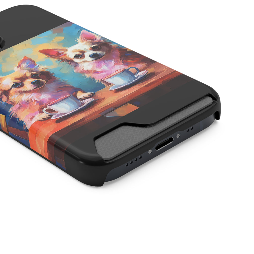 Cafe con Chihuahua Phone Case with Card Holder