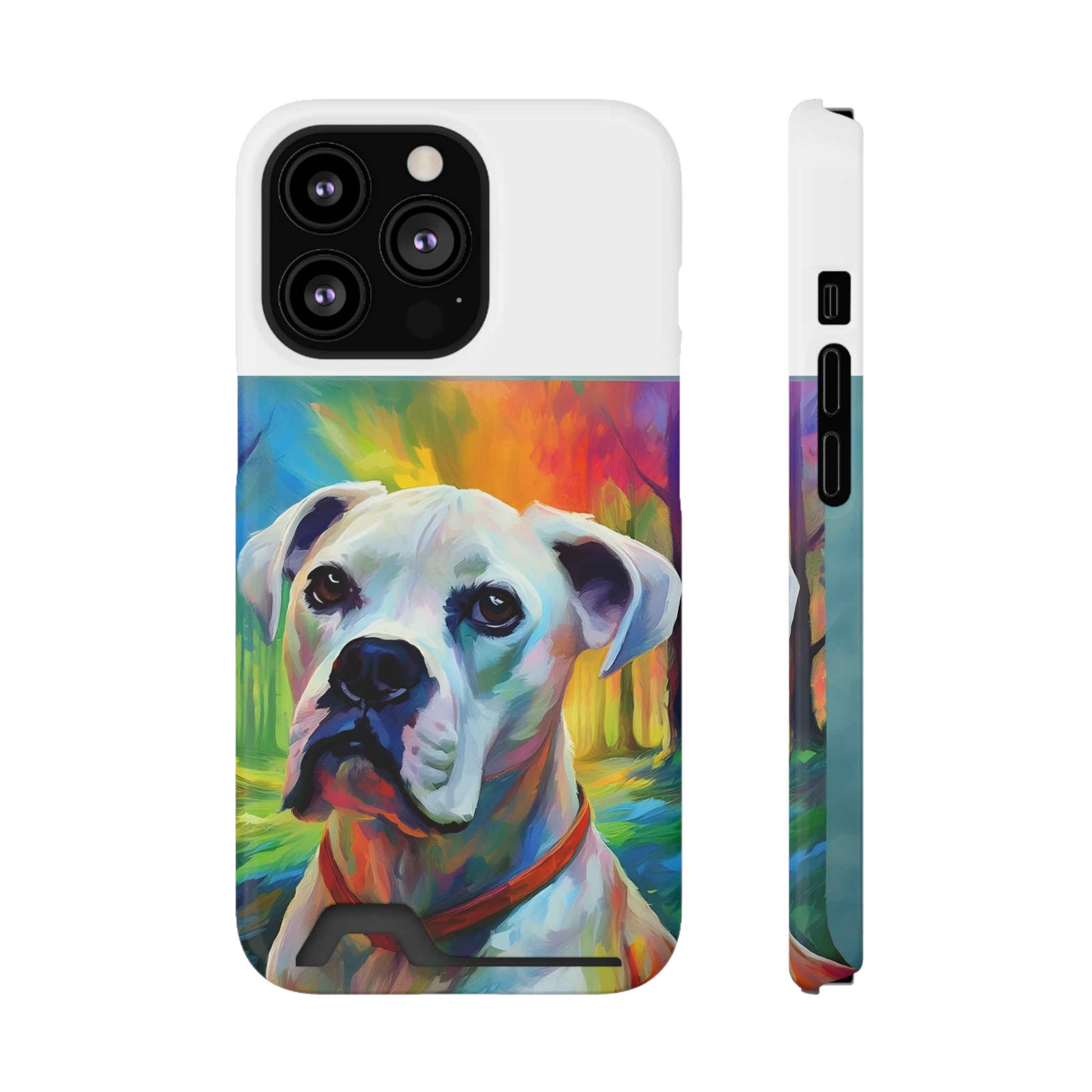 Boxer Rainbow Sky Phone Case with Card Holder