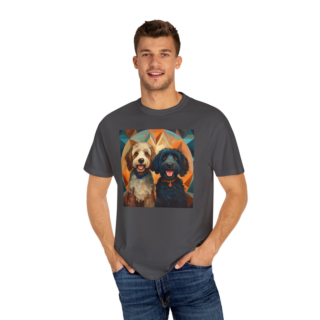 Doodles, Black & Tan Unisex Garment-Dyed T-shirt