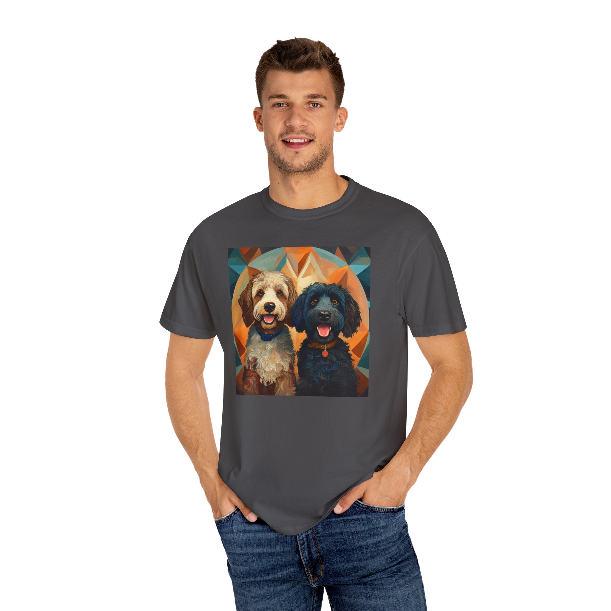 Doodles, Black & Tan Unisex Garment-Dyed T-shirt
