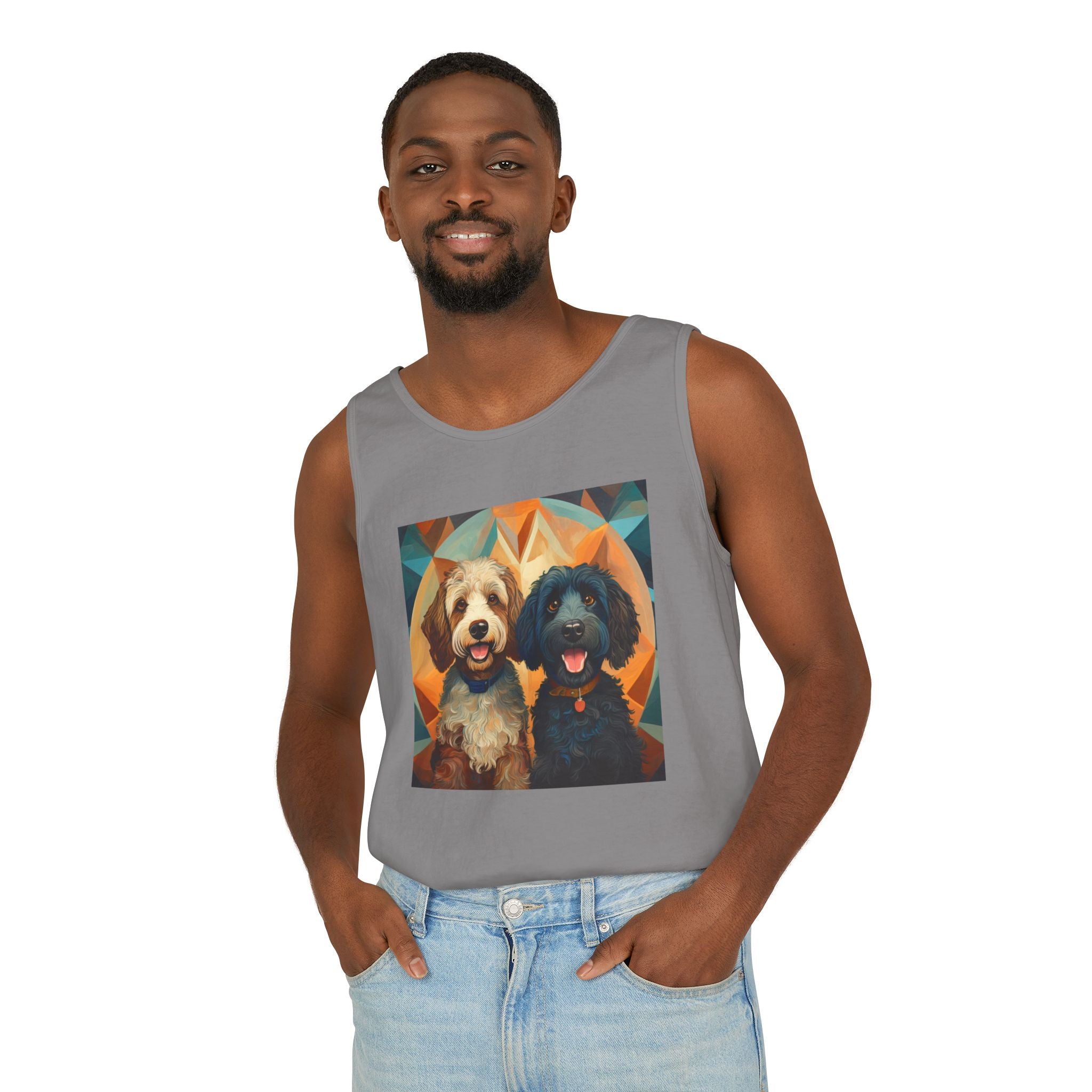 Doodles, Black & Tan Tank Top
