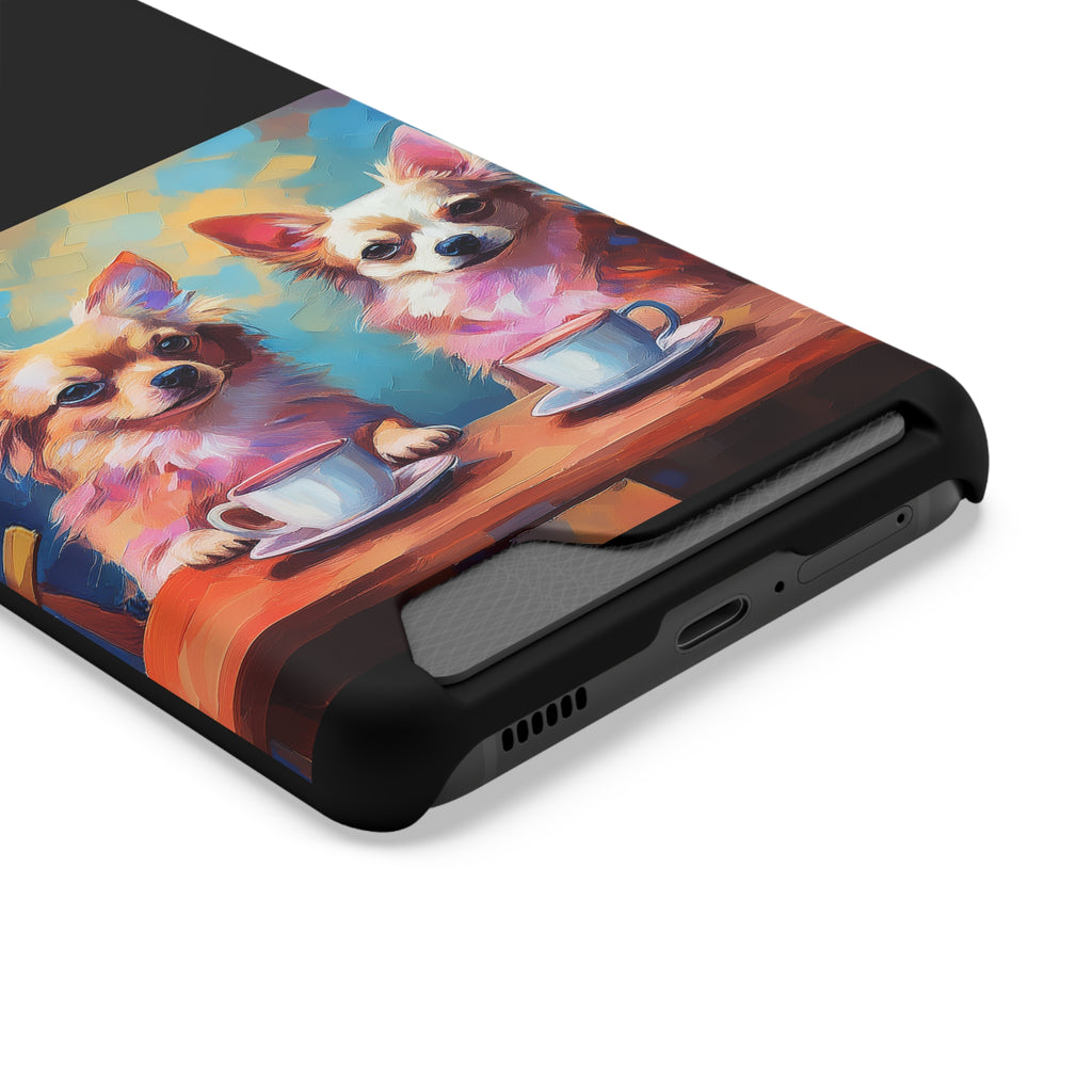 Cafe con Chihuahua Phone Case with Card Holder