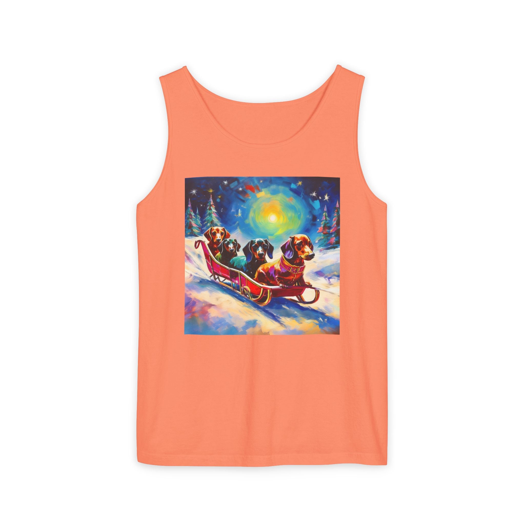 Dachshund Night Sleighride Unisex Tank Top