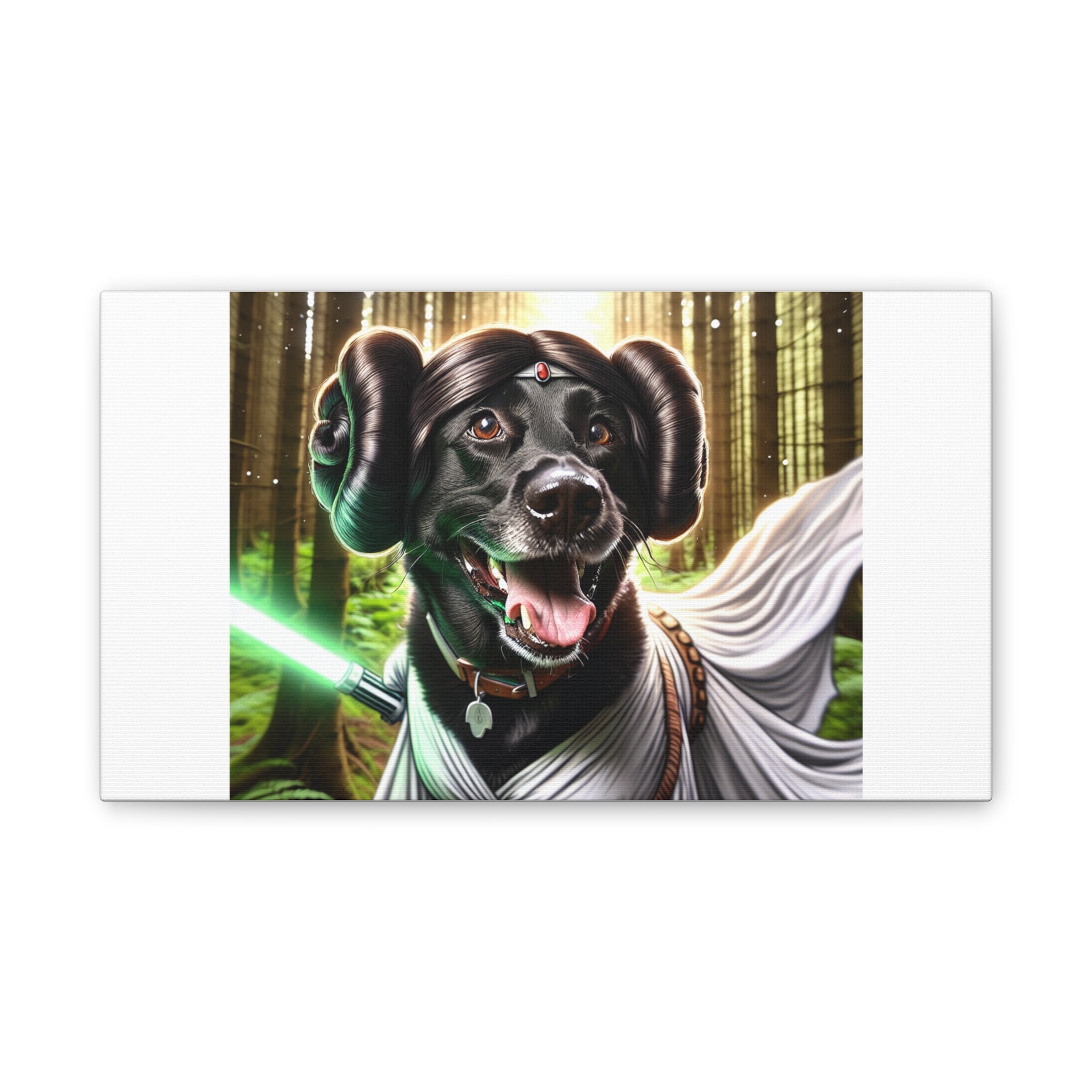 Black Lab Galaxy Princess Canvas Stretched, 0.75"