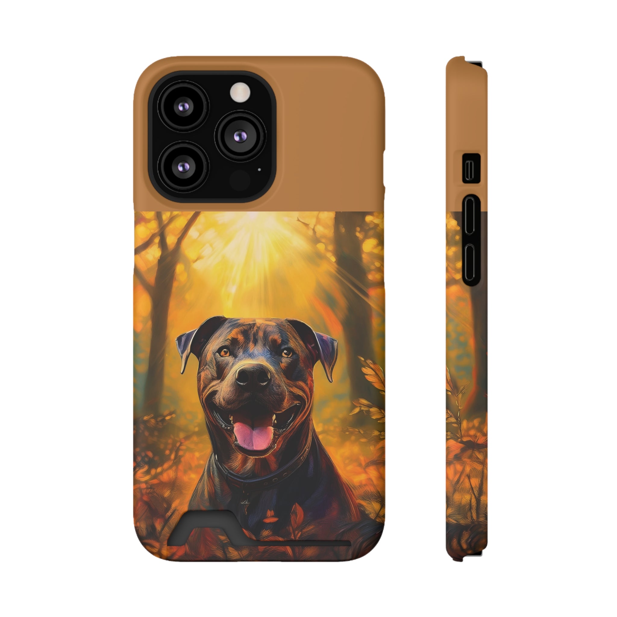 Pitbull Autumn Phone Case with Card Holder