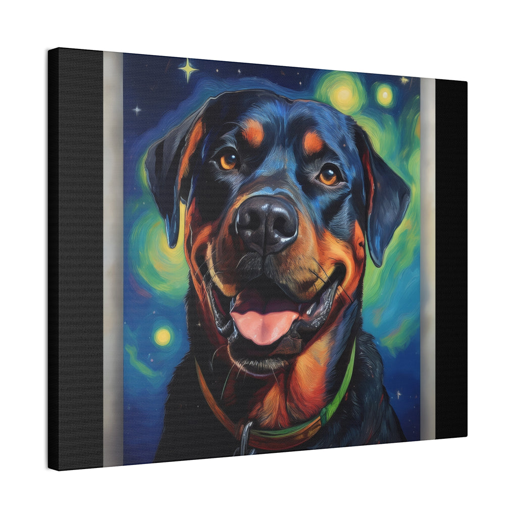 Rottweiler Stary Night Canvas Painting