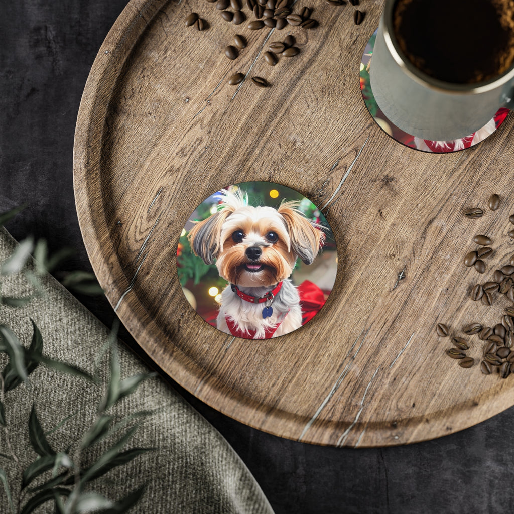 Yorkie Holiday Tzu Coasters