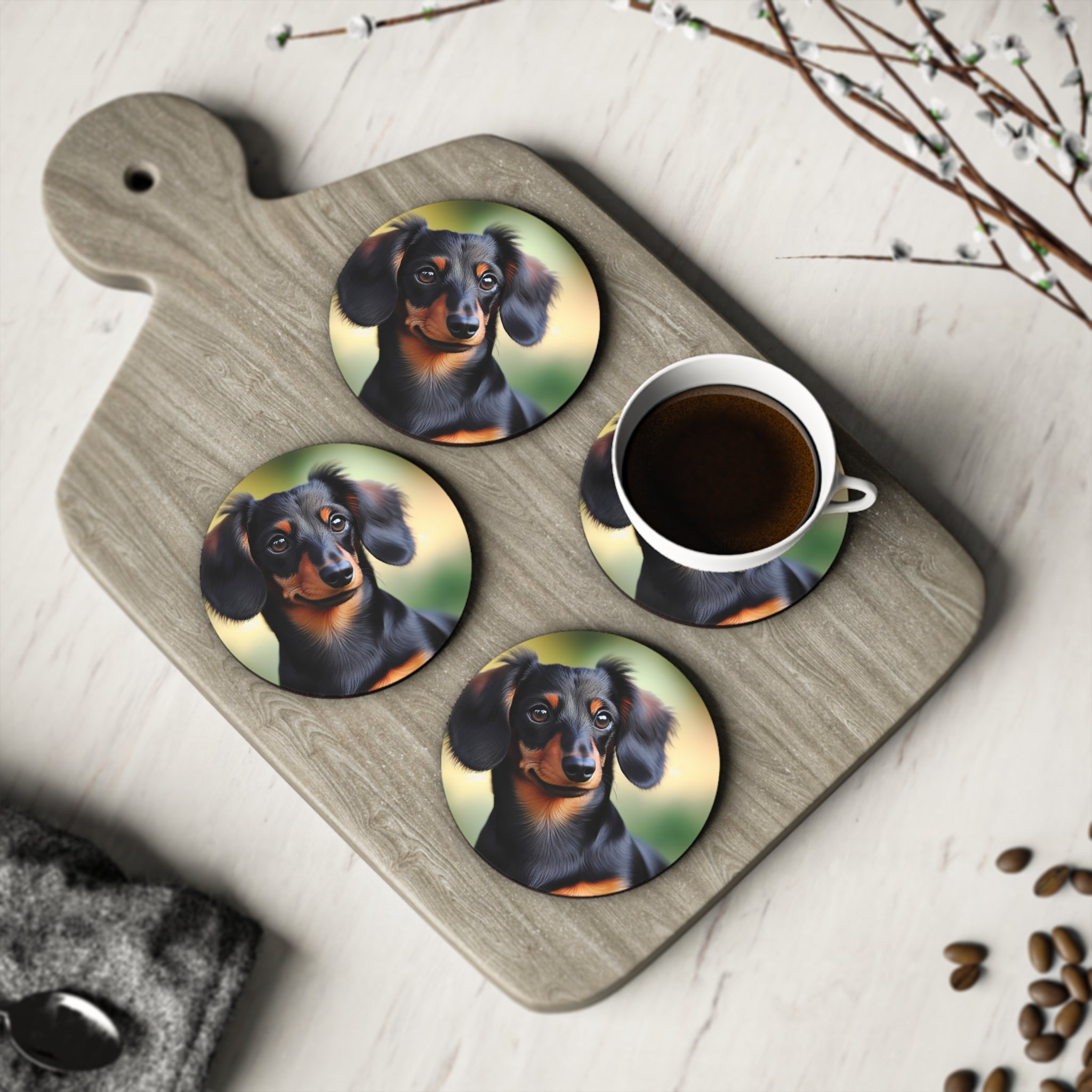 Black/Brown Dachshund Coonhound Coasters