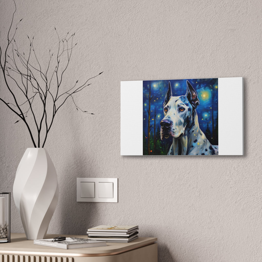 Great Dane Stary Night Canvas Stretched, 0.75"