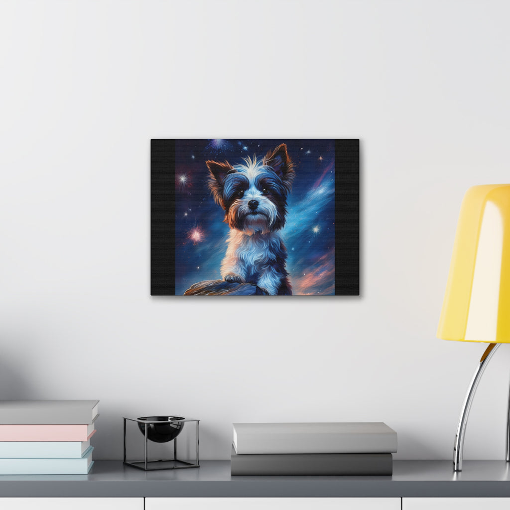 Biewer Terrier Stary Night Cavas Painting