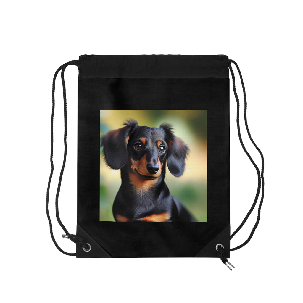 Dachshund Black & Tan Drawstring Bag