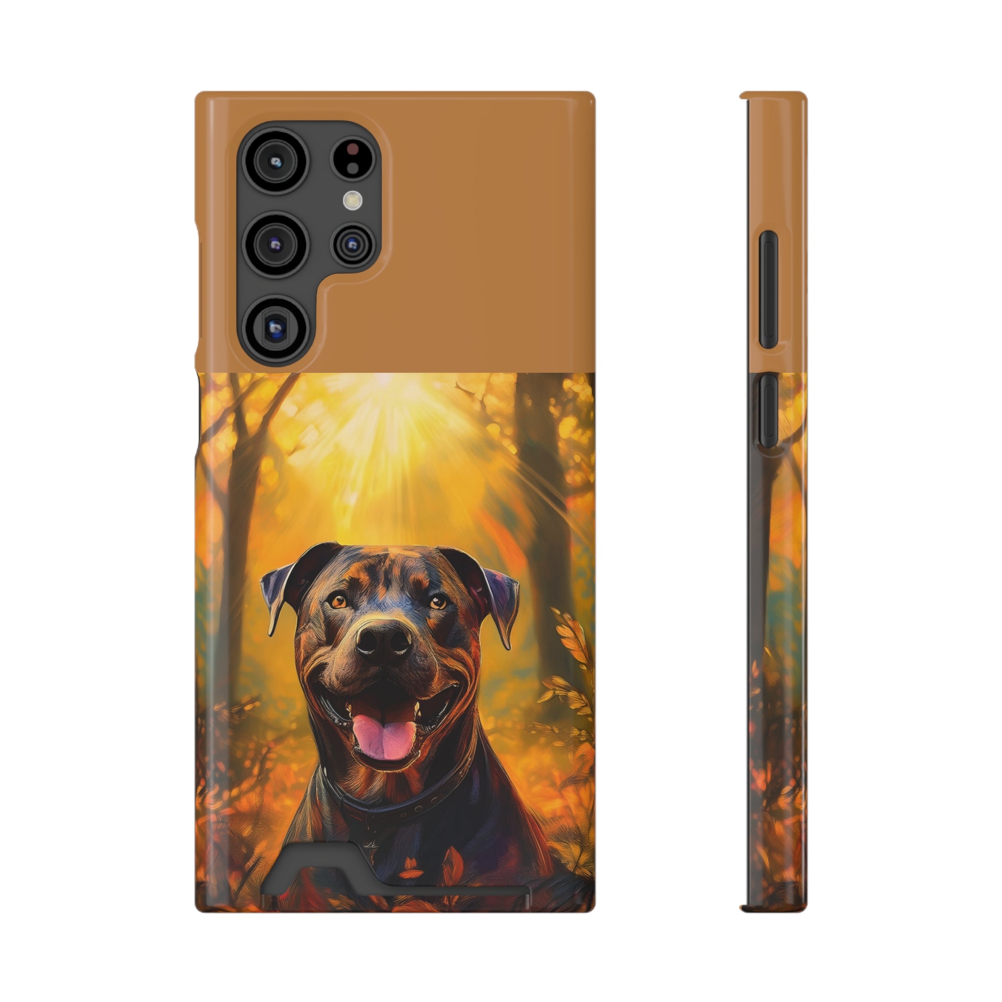 Pitbull Autumn Phone Case with Card Holder