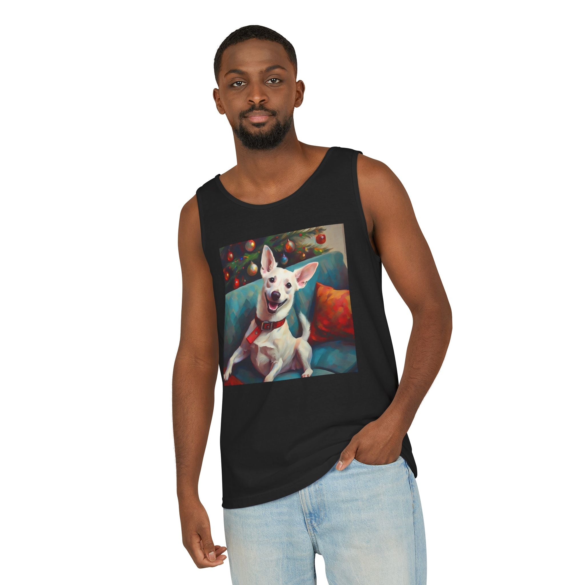 White Corgi Holiday II Unisex Tank Top