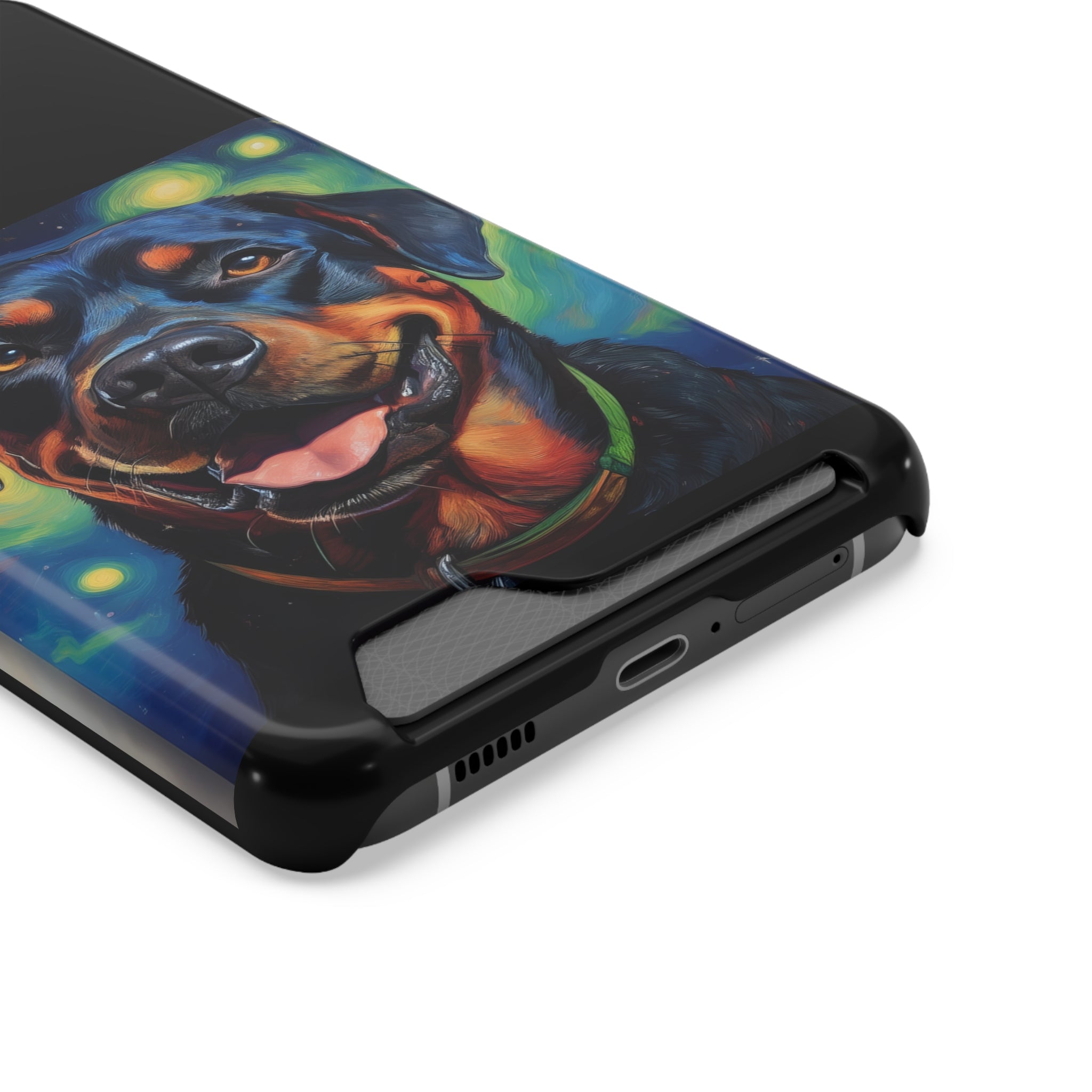 Rottweiler Stary Night Phone Case with Card Holder