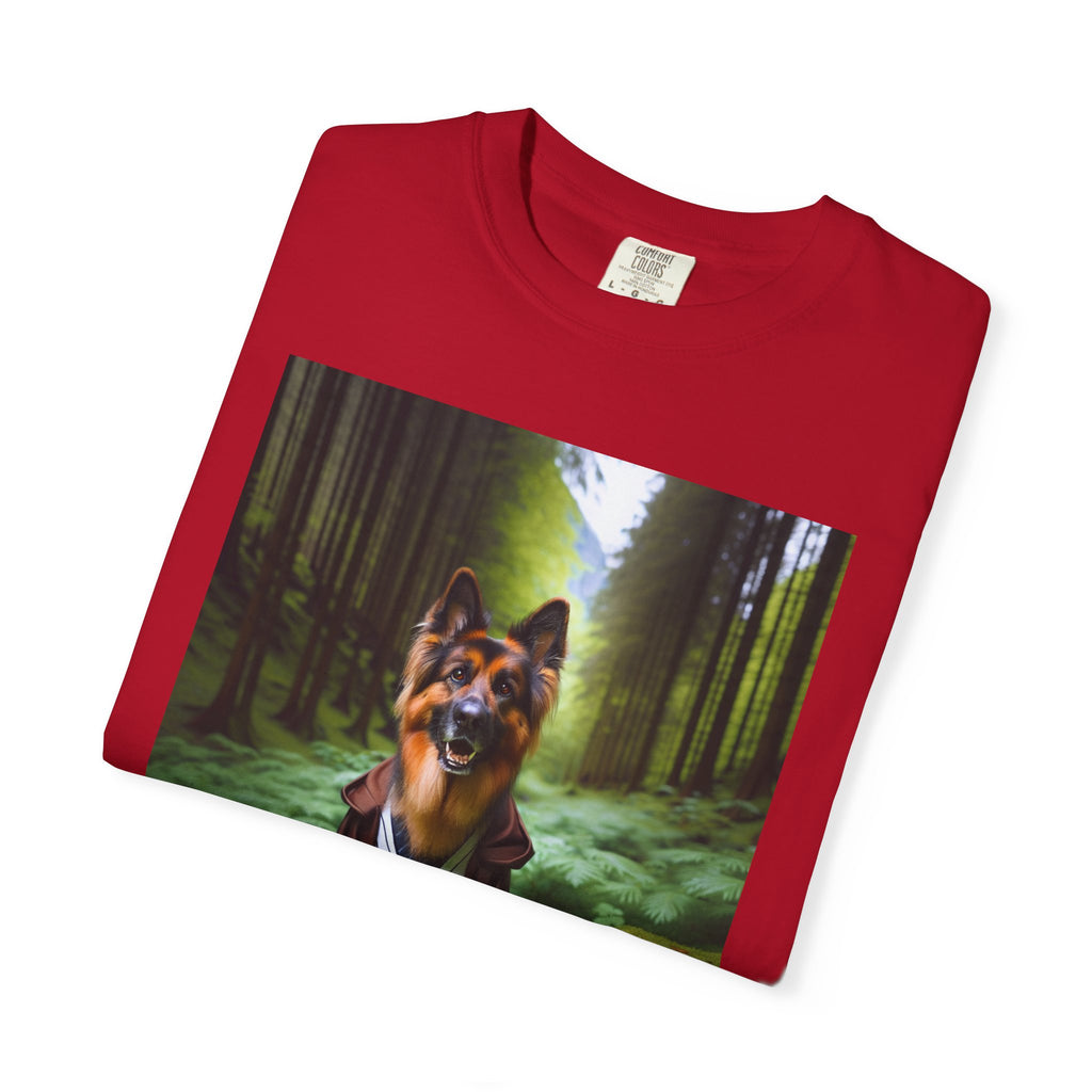 German Shepherd Forest Knight Unisex Garment-Dyed T-shirt