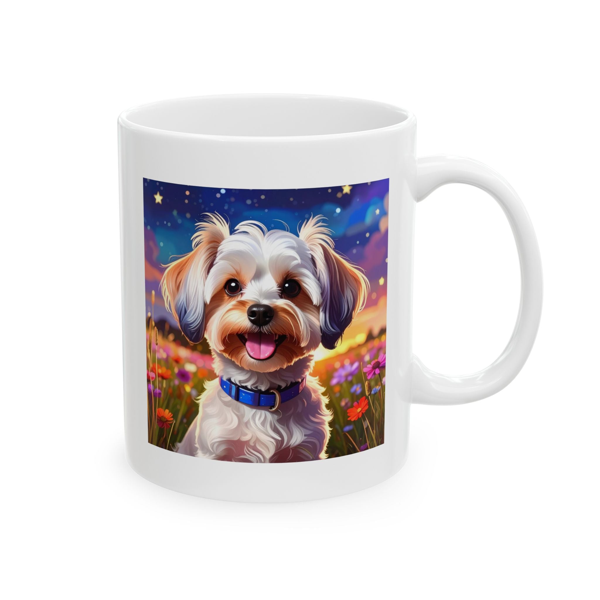 Yorkie Stary Night Ceramic Mug, (11oz, 15oz)