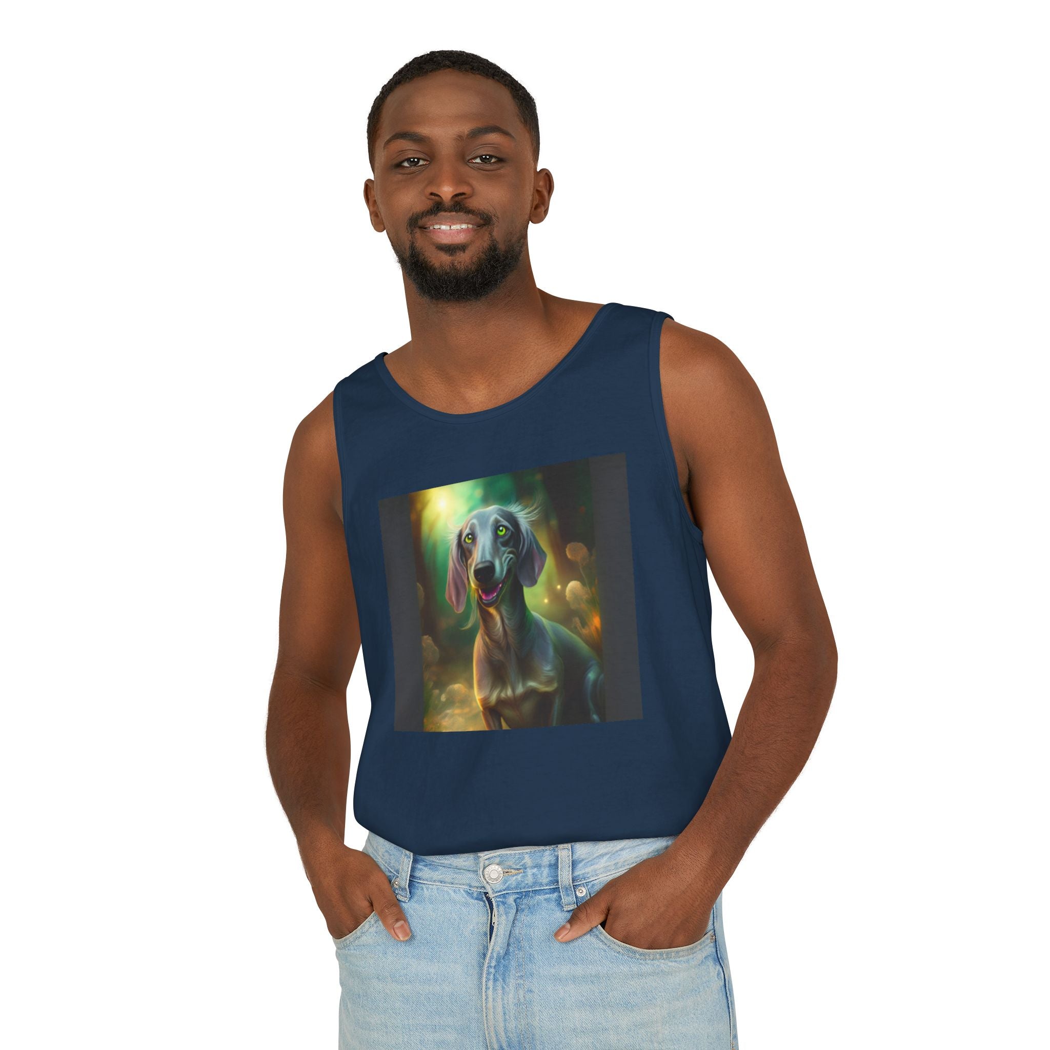 Silver Grey Dachshund Unisex Tank Top