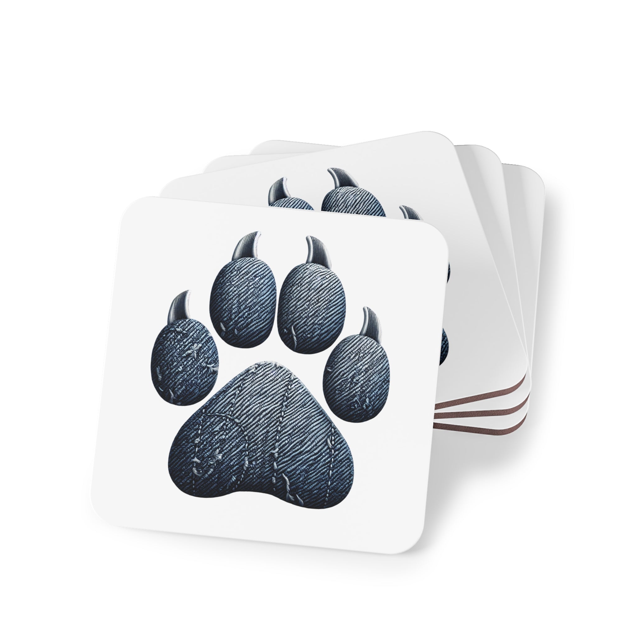 Denim Paw Coasters