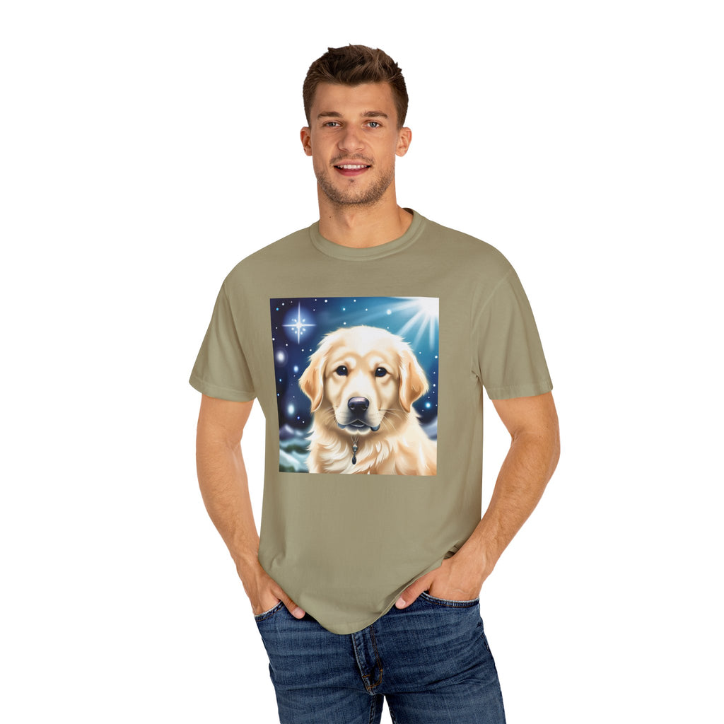 Golden Retriever Stary Night Unisex Garment-Dyed T-shirt