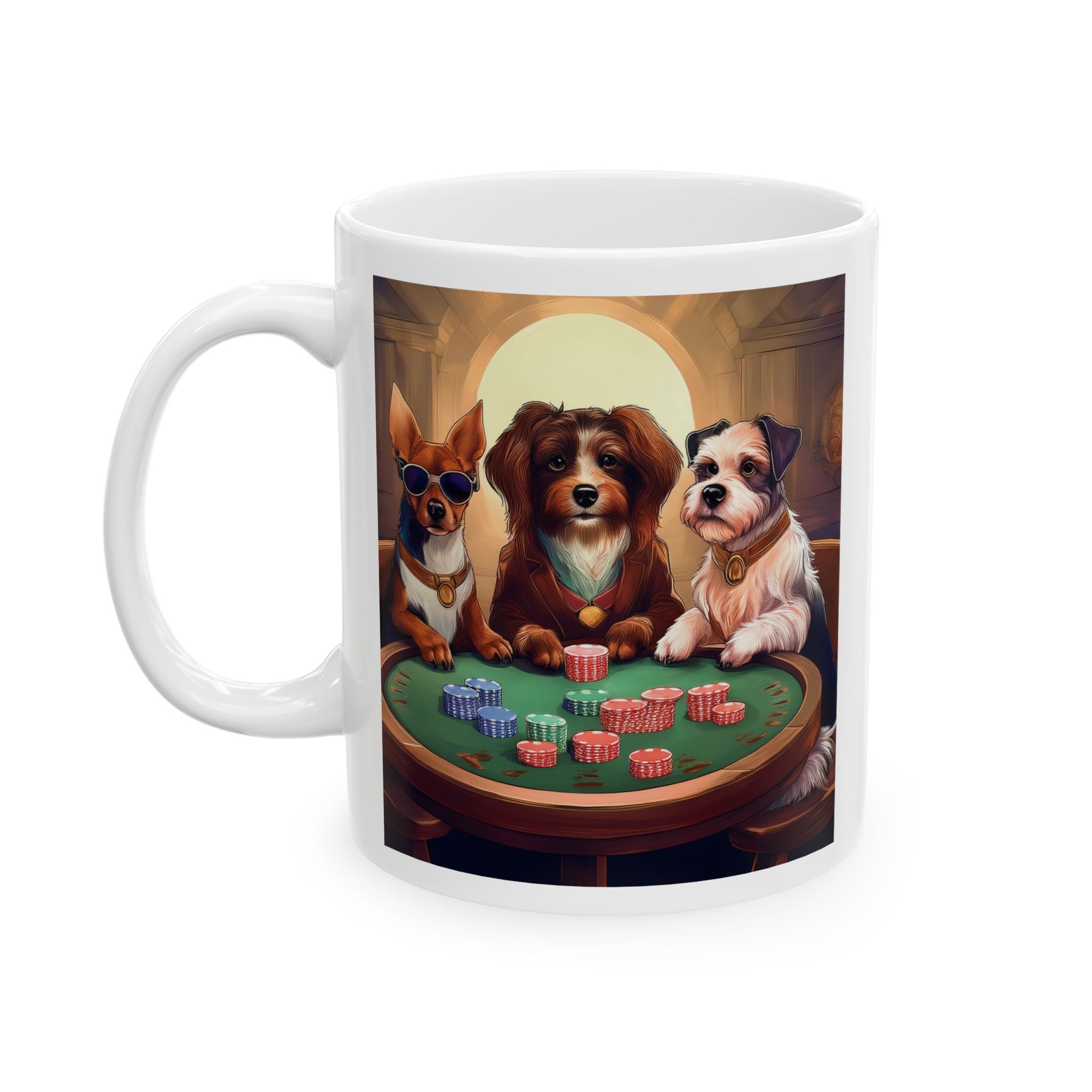 Puppy Poker Ceramic Mug, (11oz, 15oz)