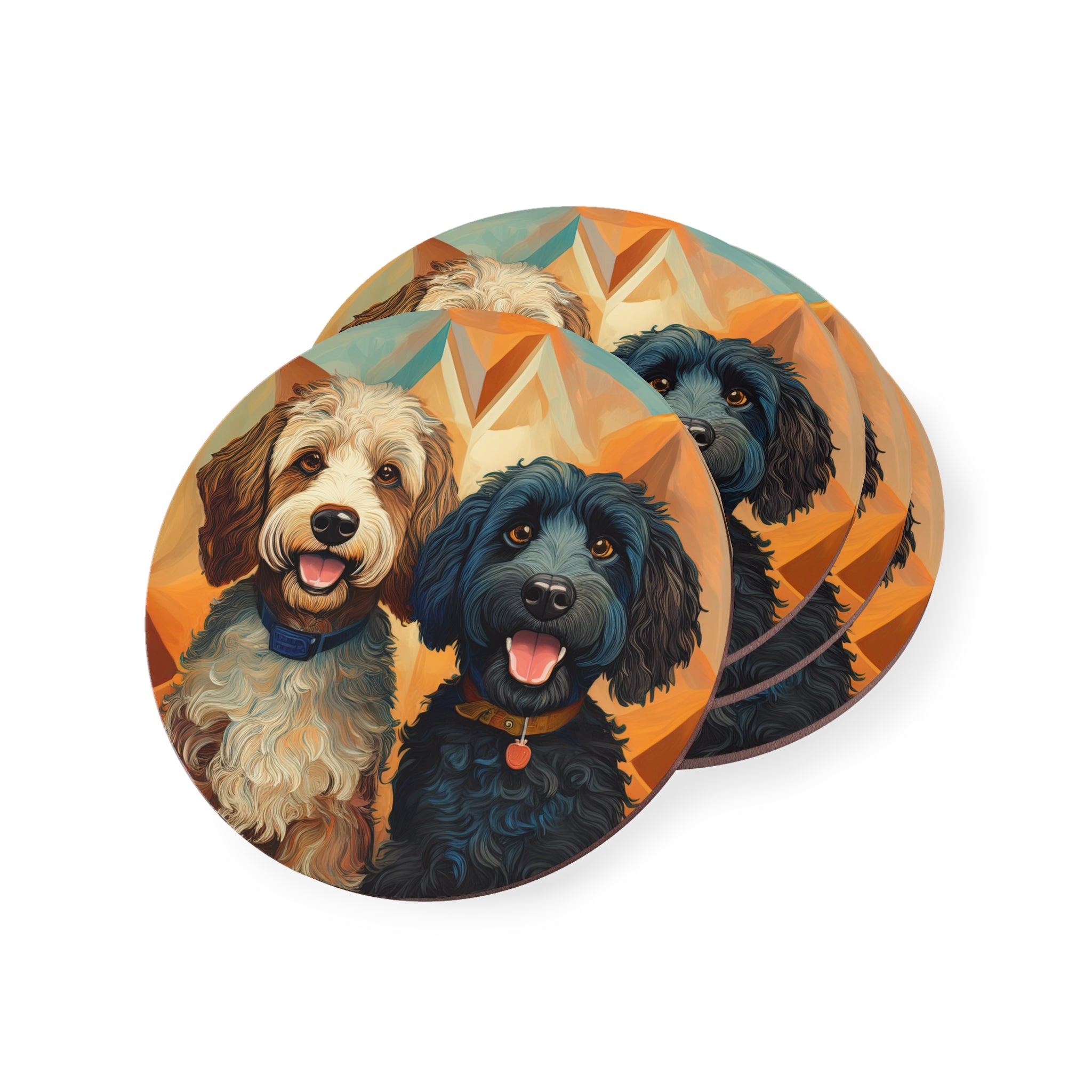 Doodles, Black & Tan Coasters