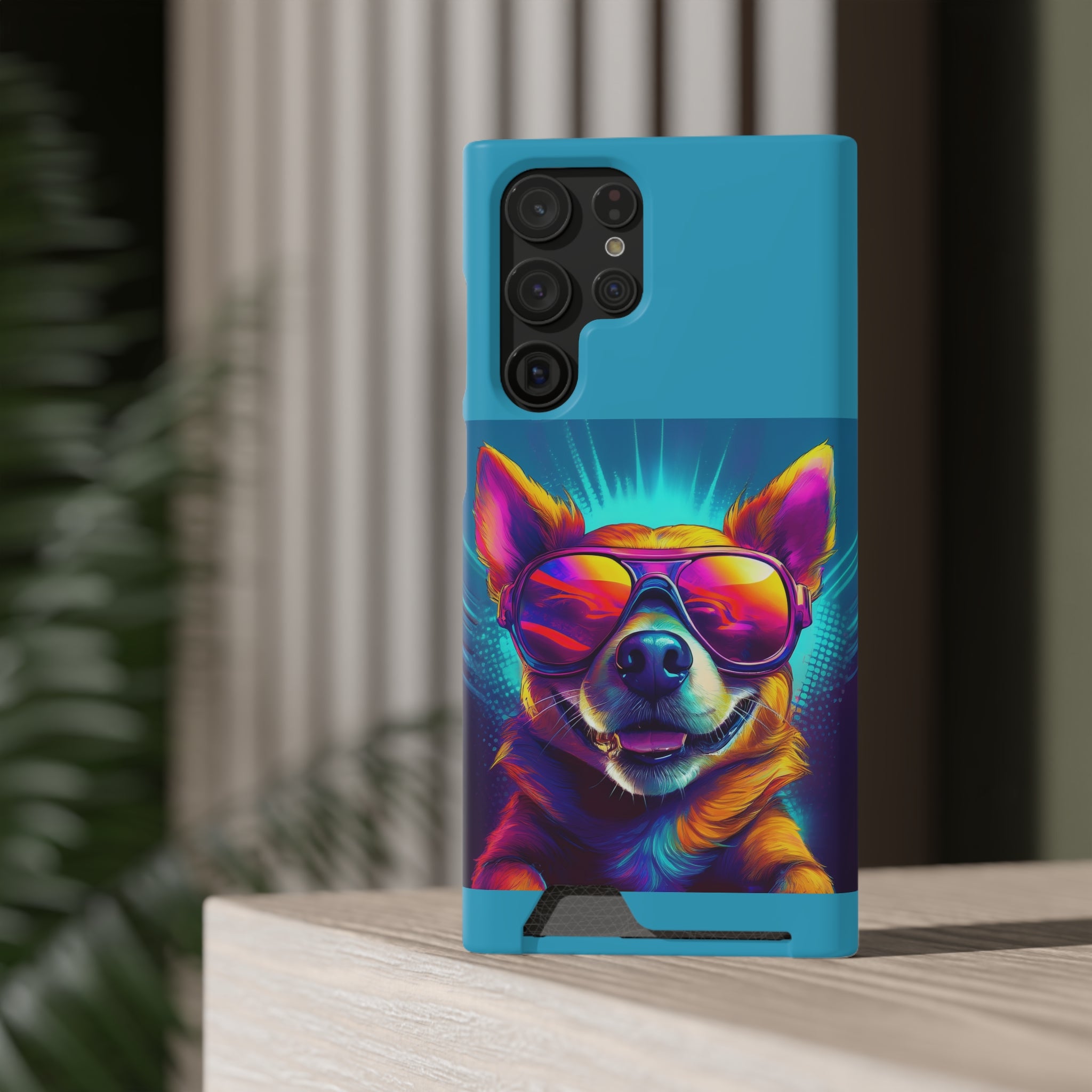 Chihuahua Cool Sunglasses Phone Case with Card Holder
