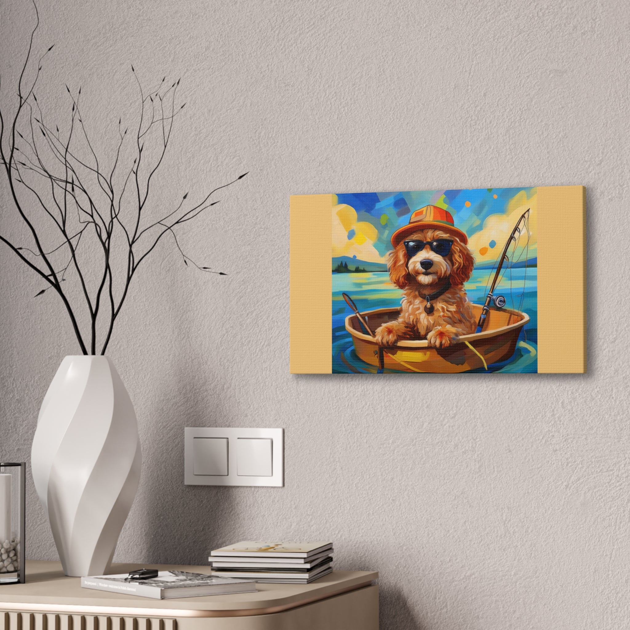 Doodle Fishing Canvas Painting