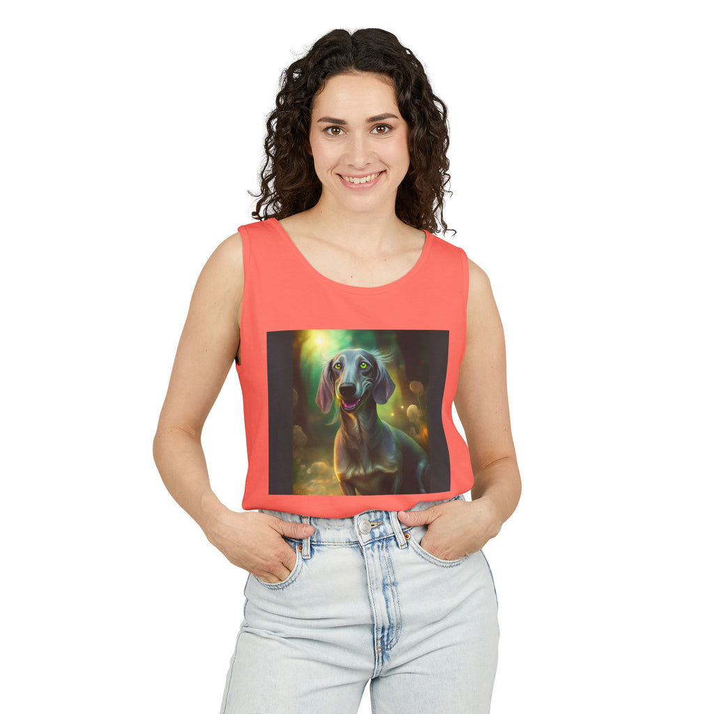 Silver Grey Dachshund Unisex Tank Top