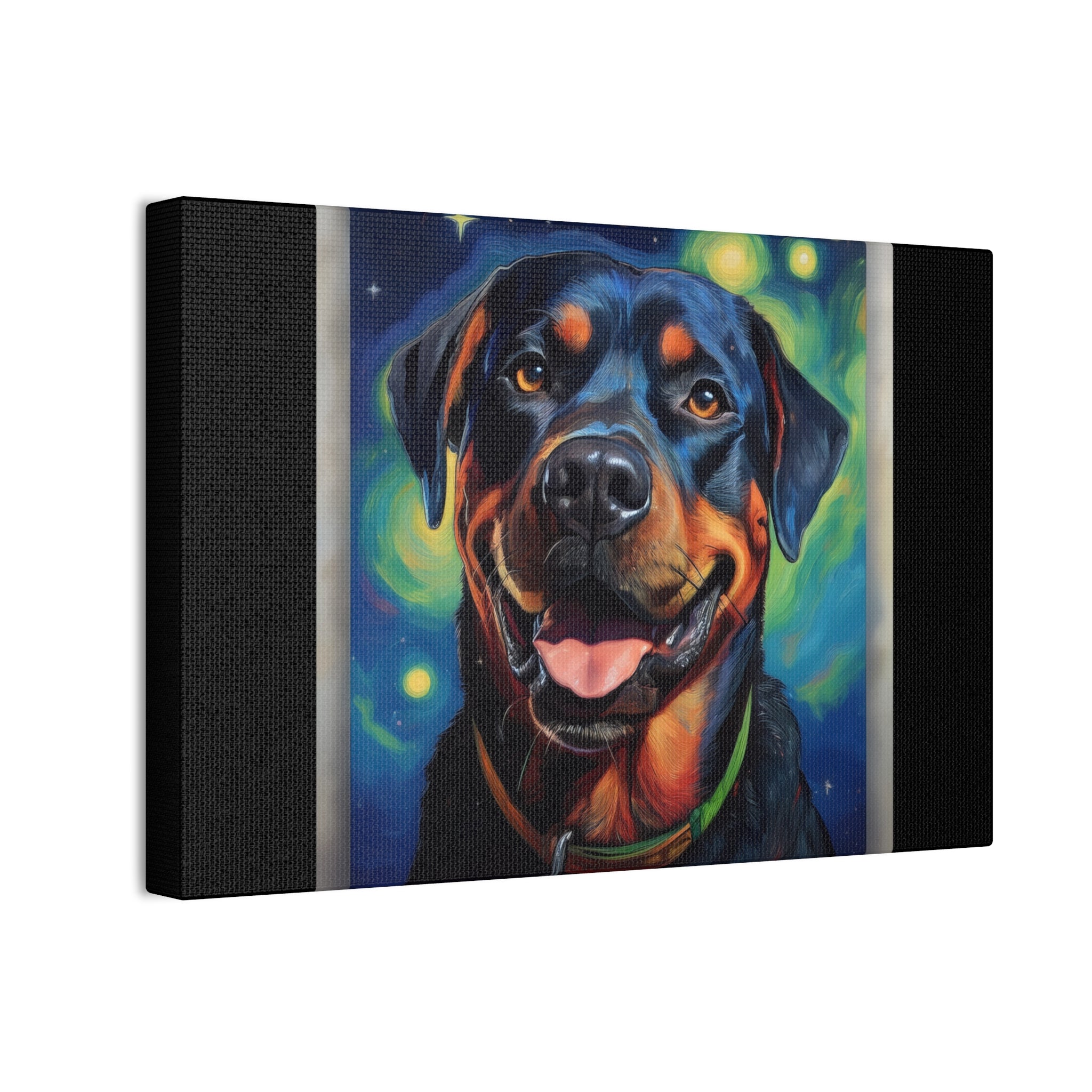 Rottweiler Stary Night Canvas Painting