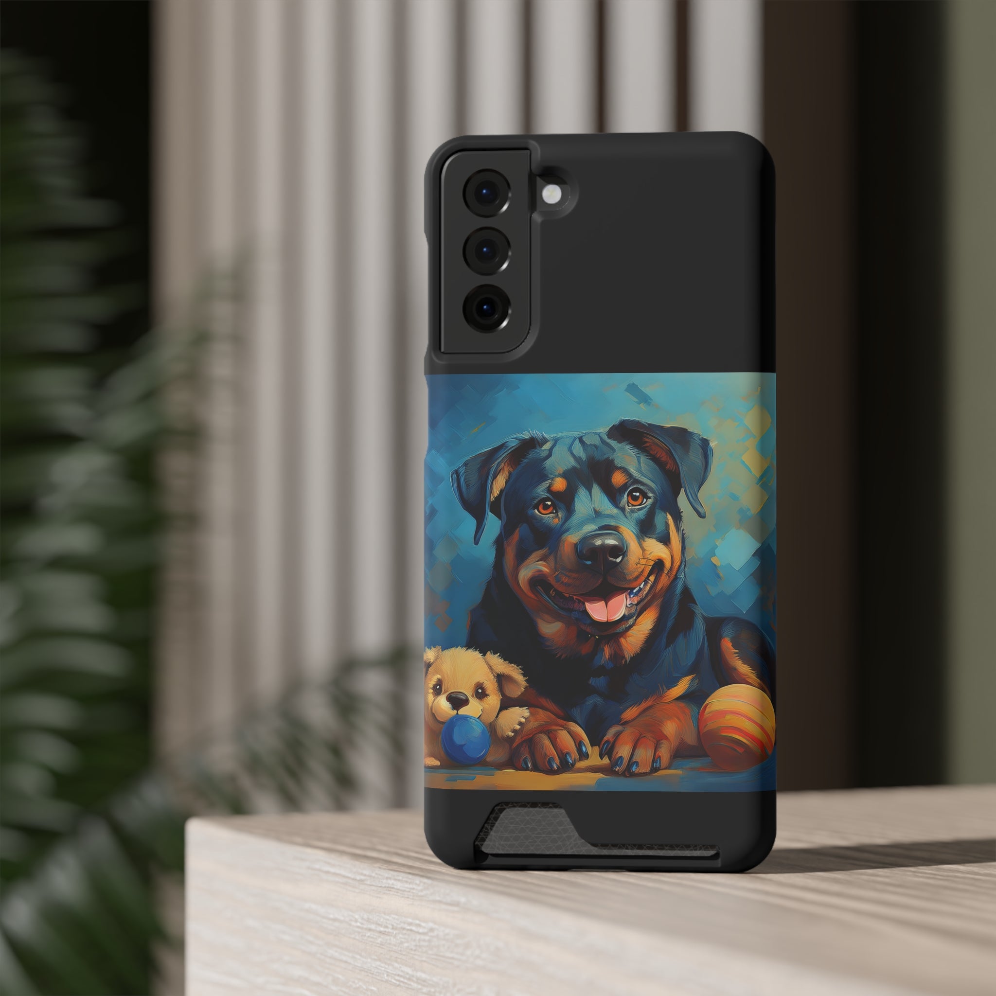 Rottweiler Phone Case with Card Holder