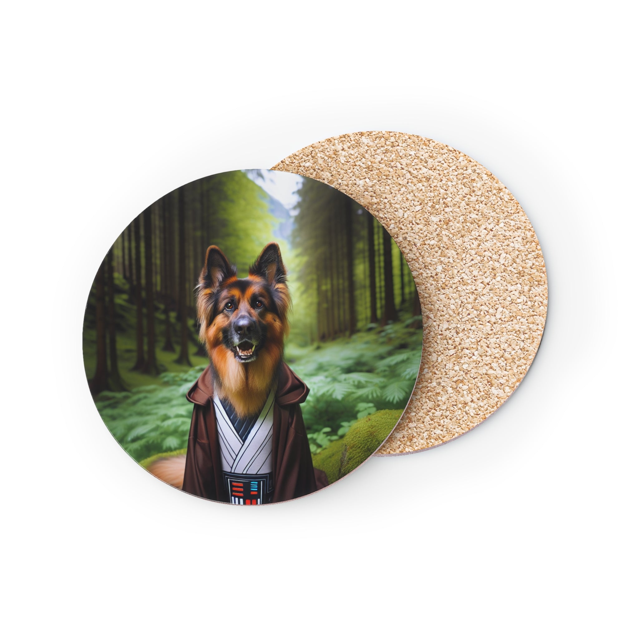 German Shepherd Forest Night Coasters