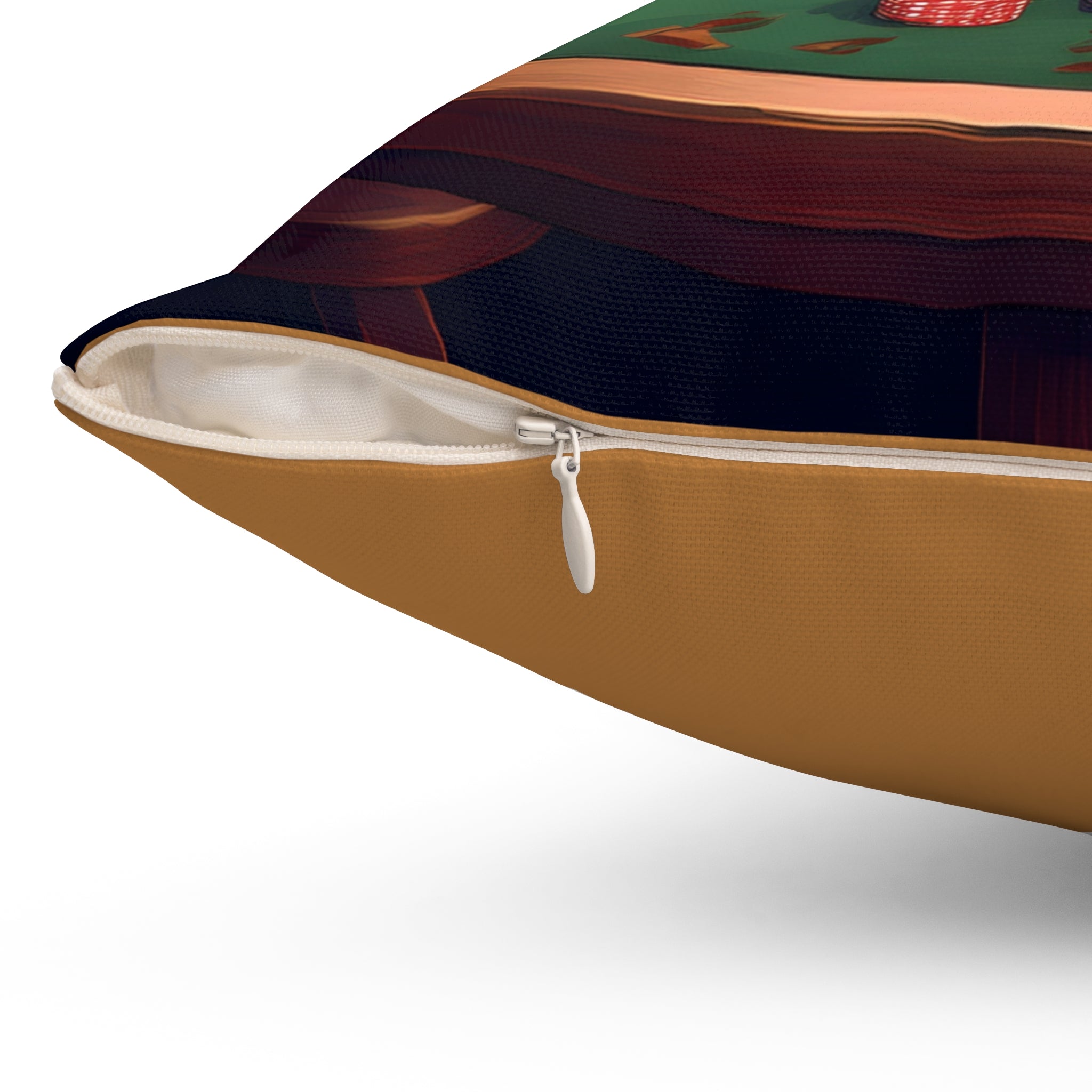 Puppy Poker Polyester Square Pillow