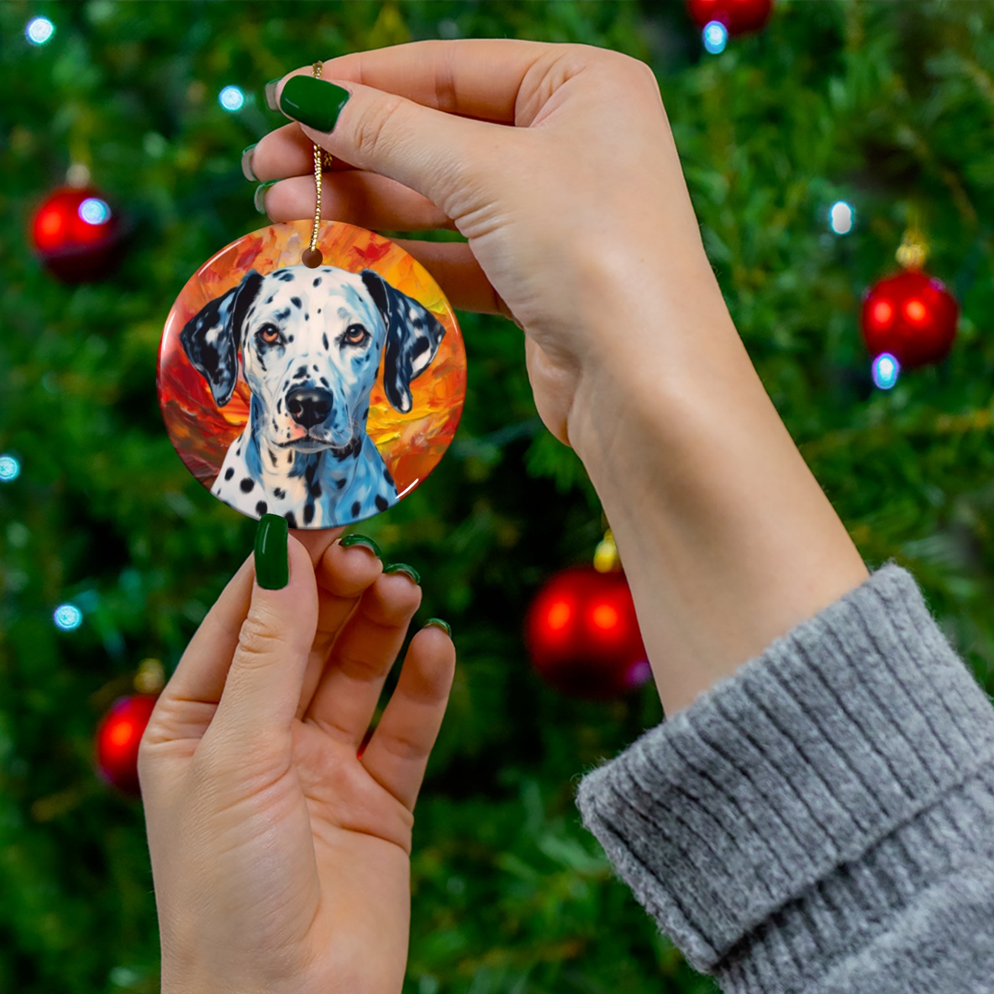 Dalmation Ceramic Ornament