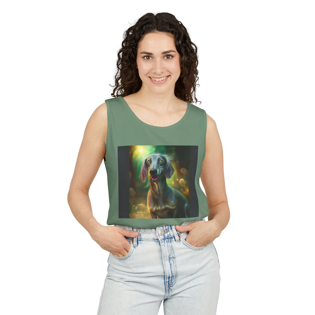 Silver Grey Dachshund Unisex Tank Top