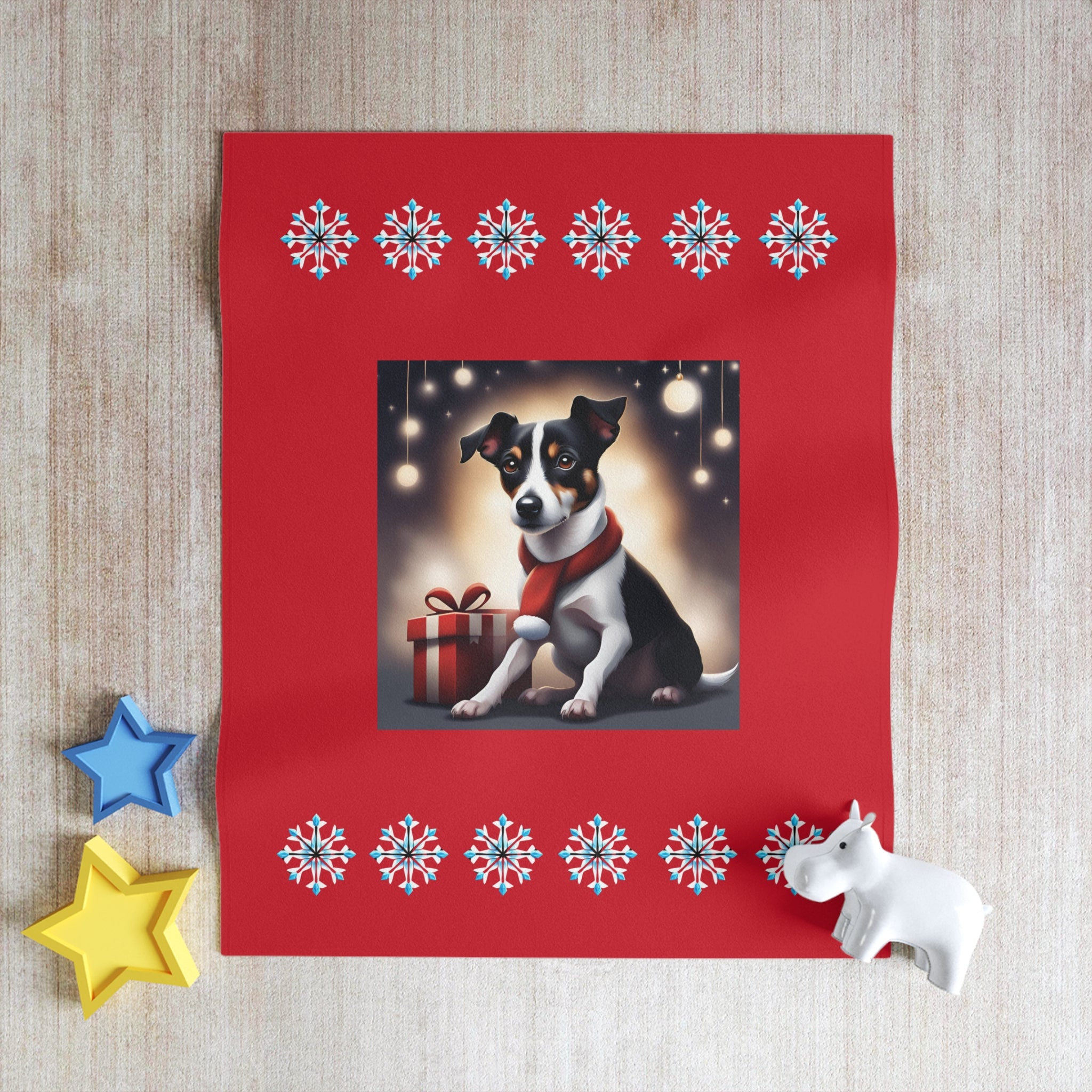 Jack Russel Holiday Throw Blanket